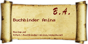 Buchbinder Anina névjegykártya